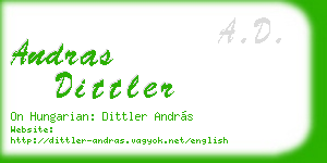 andras dittler business card