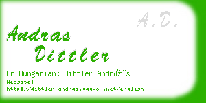 andras dittler business card